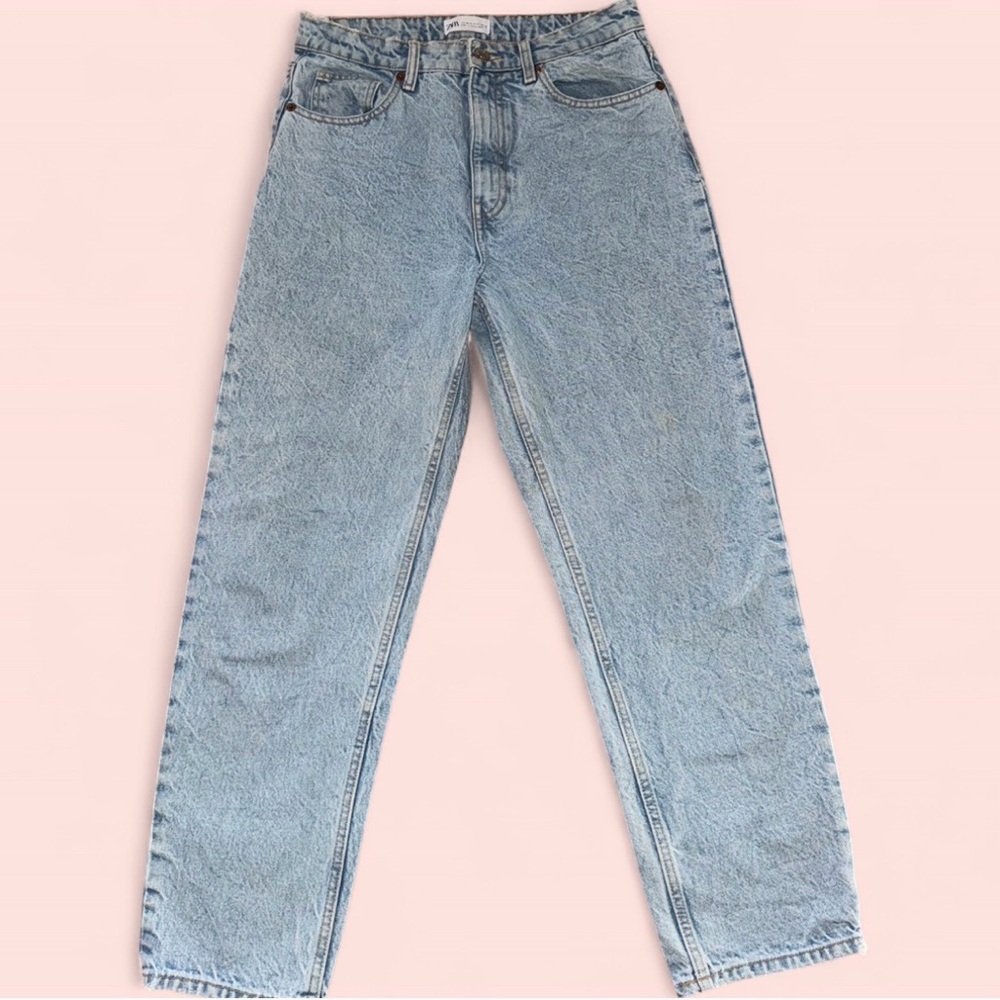 Zara Light Blue High Rise Jeans